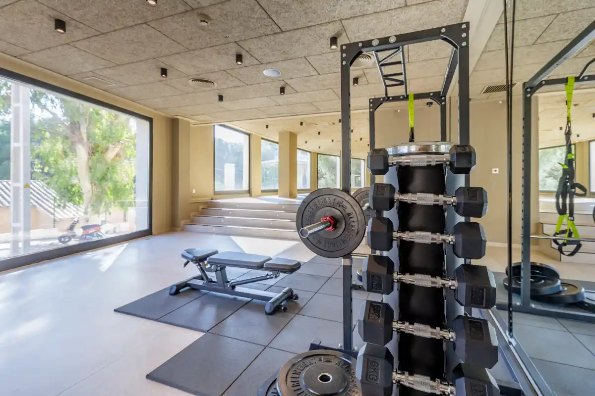 Dumbbells in the gym at Hotel Eden Nord Sóller