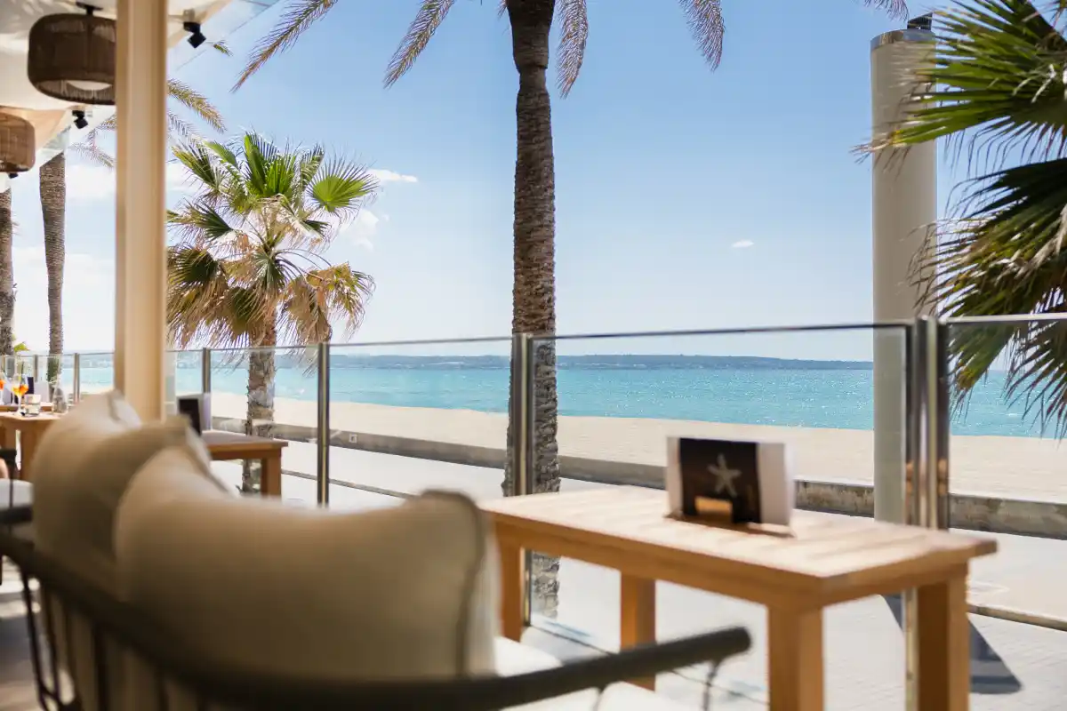 Beach views from the bar Hotel Eden Palma Playa