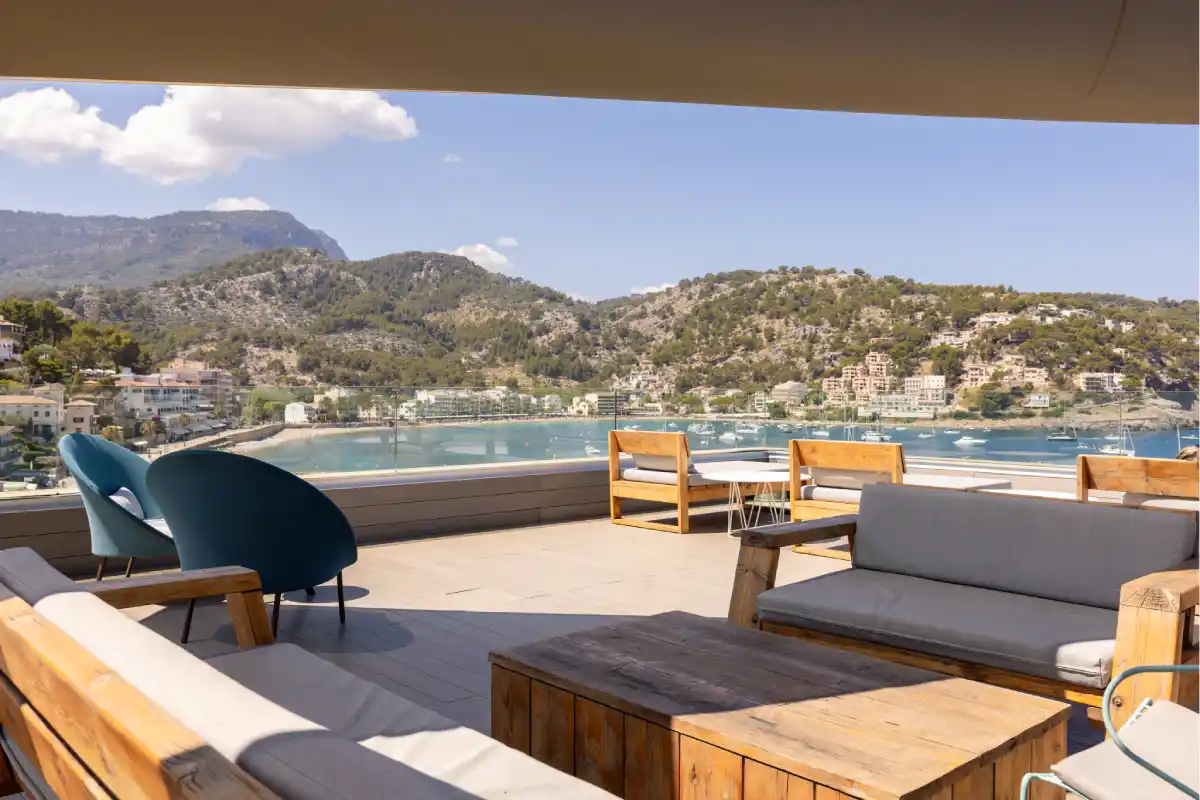 Sofa on the rooftop of Hotel Eden Sóller