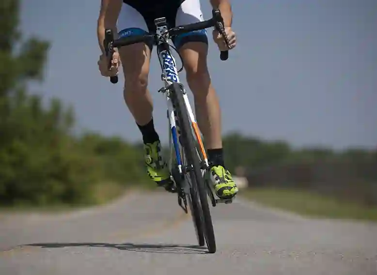 cyclist pedalling